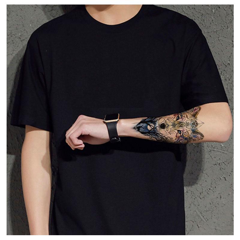 3D Farbe Tiger Wolf Halbarm Großes Muster Set Wassertransfer Simulation Tattoo Aufkleber