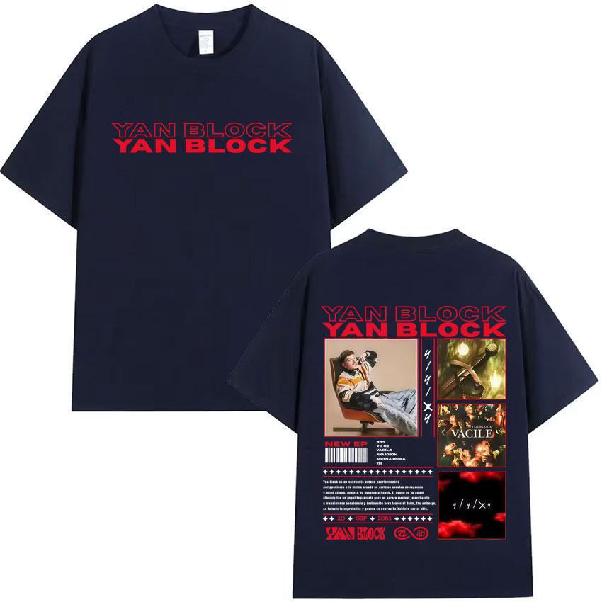 Yan Block New Album Punk Harajuku T Shirt Mens Casual High Quality Tshirts Cotton Short Sleeve Oversized Tee Shirts Fans Gift