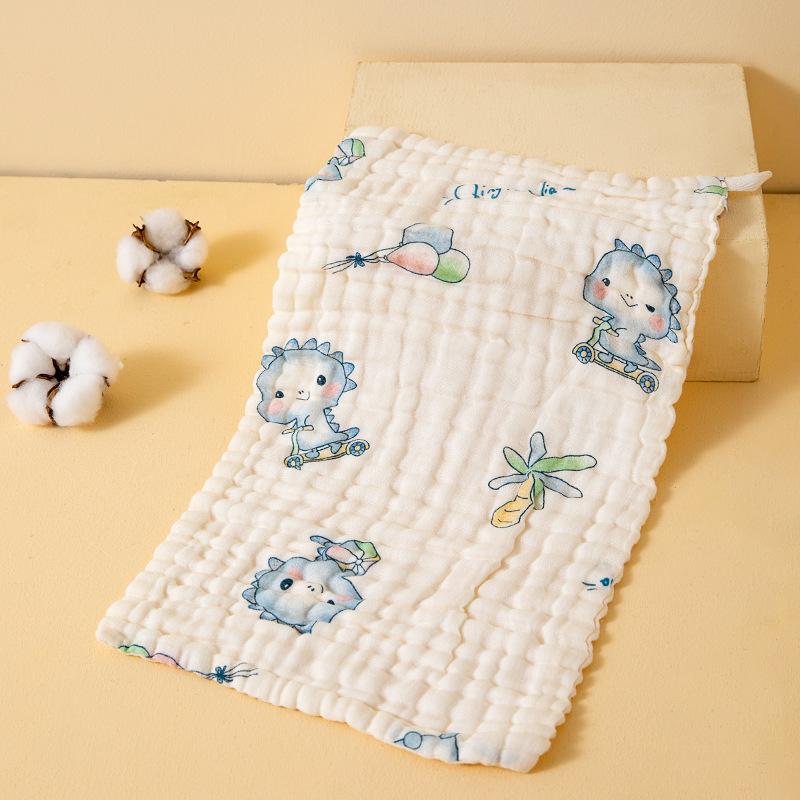 Cartoon Print Baby Bibs & Gauze Towels Set – Pure Cotton for Newborns