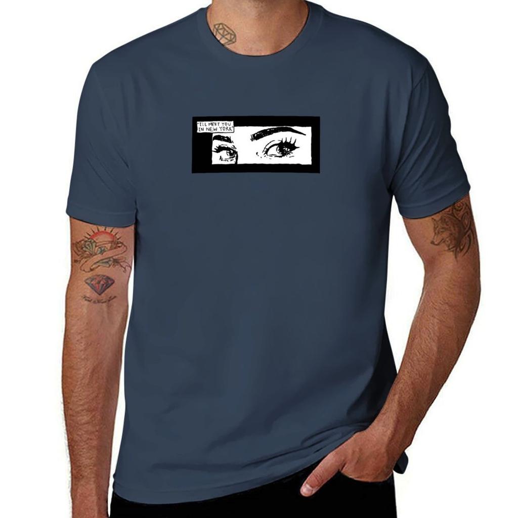 Ill Meet You In New York Tshirt Basic Short Sleeve Cotton Blend Tshirt