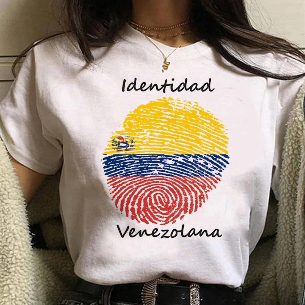 Venezuela Print Y2K T-Shirt Damen 90er Trend Neues Damen-Tee Mode Weiß Kurzarm T-Shirt Grafik-Top Print Damenbekleidung