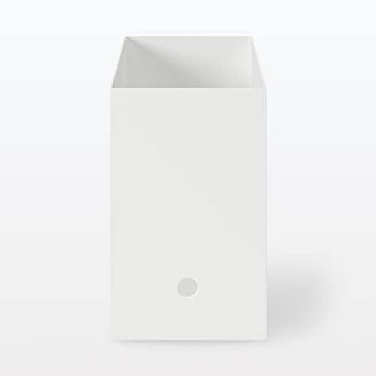 Muji Recycled Polypropylene File BoxStandard TypeWideWhite Gray Approximately Width 15Depth 32Height 24cm