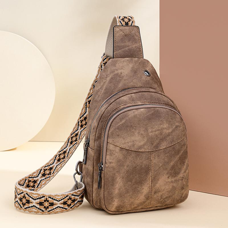 

PU Leather Crossbody Chest Bag Women s Multifunction Travel Shoulder Bag Female Anti-theft Daypack with Headset Hole messenger 19cm10cm26cm
