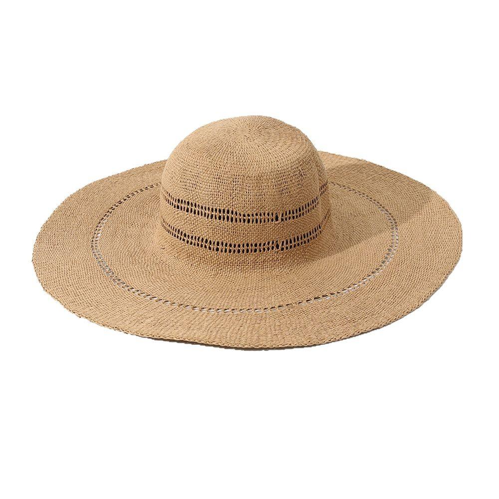Spring and Summer Big Eaves Straw Hat Fashion Dome Beach Sunscreen Shade Straw Hat Foldable Straw