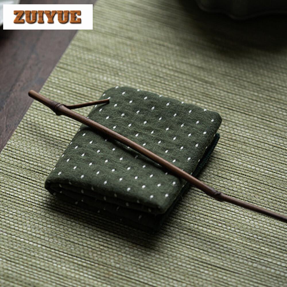 Chinese Cotton Linen Tea Cloth Tea Ceremony Accessories Water-absorbing Tea Towel Thickened Heat Towell Pad Cleaning Napkins Rag