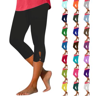 Women's High Waist Yoga Pants Summer Hollow Out Comfortable Stretch Tight Pants Workout Compression Capried Pants