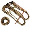 Boutique Vintage Maillard Style Natural Tiger'S Eye Stone Sweater Chain Necklace Clavicle Chain