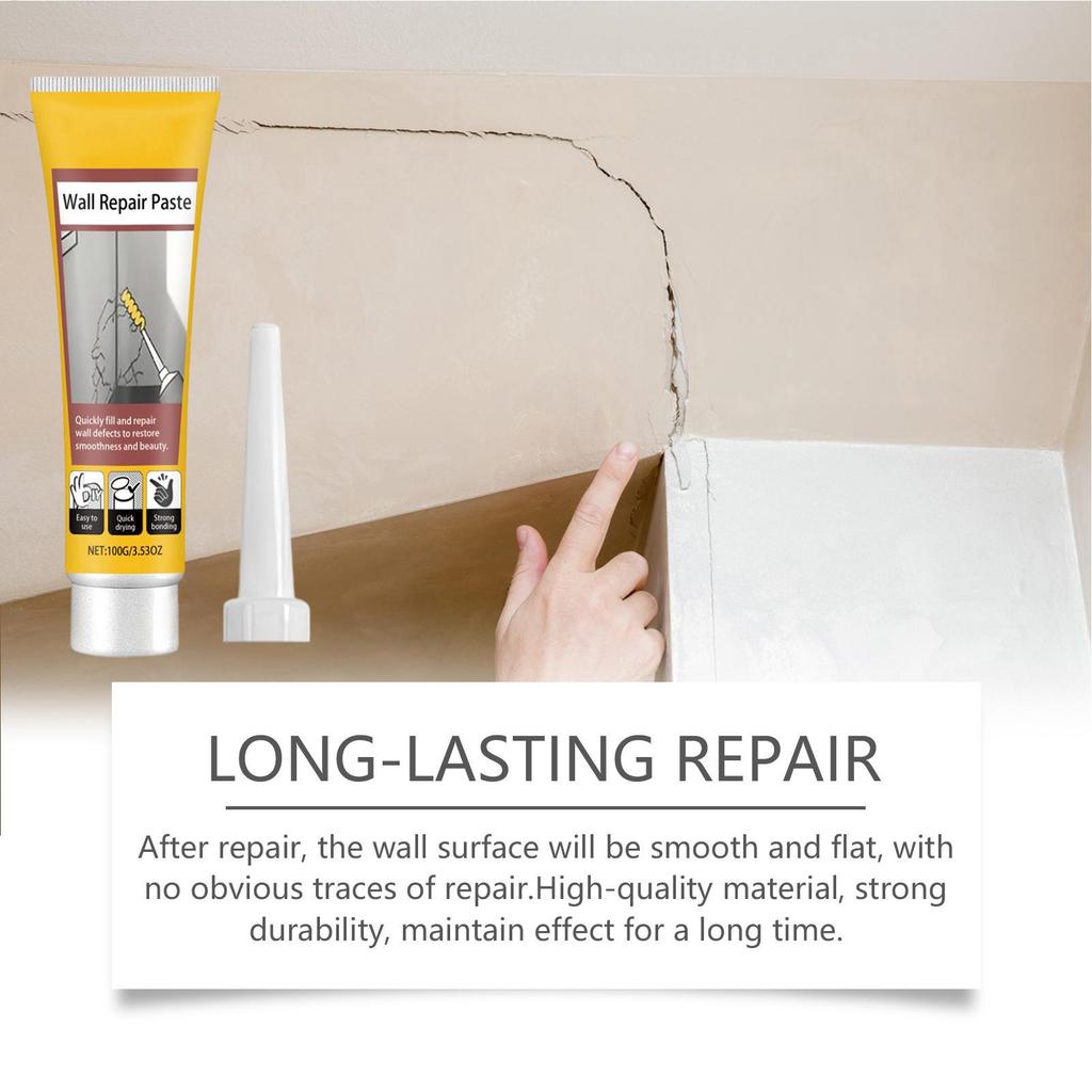 Wall Repair Paste 100g Quick Drying Maintenance Fix Filler Ceiling Cover Plaster Paste for Living Room Bedroom Bathroom Kitchen