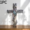 1 Stück Baum Metall Wandkunst Kreuz Baum Lebensbaum Wand Metall Anhänger Wanddekoration