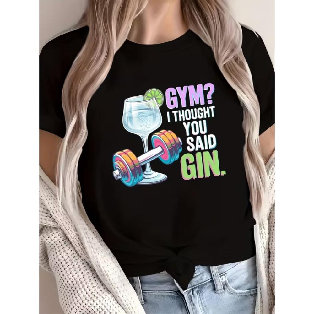 Letter Bachelorette Party T-Shirt Women’s Crew Neck Short Sleeve Tee Spanish Cocktail Crown Print Top