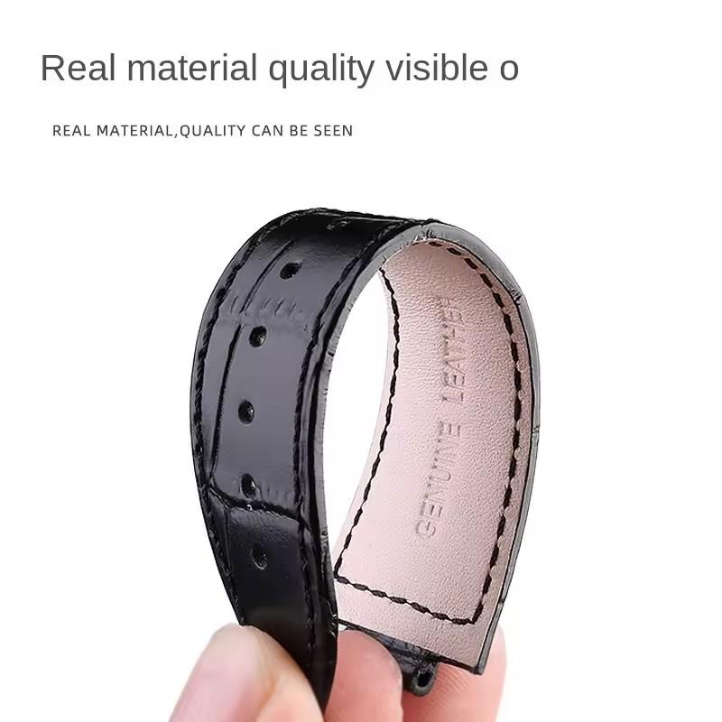 For 1853 Tissot PRX Super Player WatchBand T137.407/137.410 Genuine Leather Strap 12mm Stainless Steel Wristband Men's Bracelet