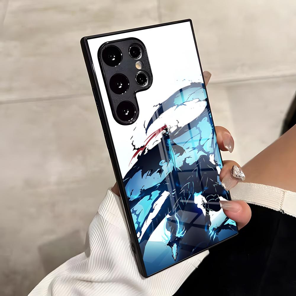 Anime S-Solos L-Levelings Hülle Für Samsung S25 Edge Ultra S23 S22 S21 S20 Ultra Plus S24 Fe A54 A53 A25 Glas Hülle