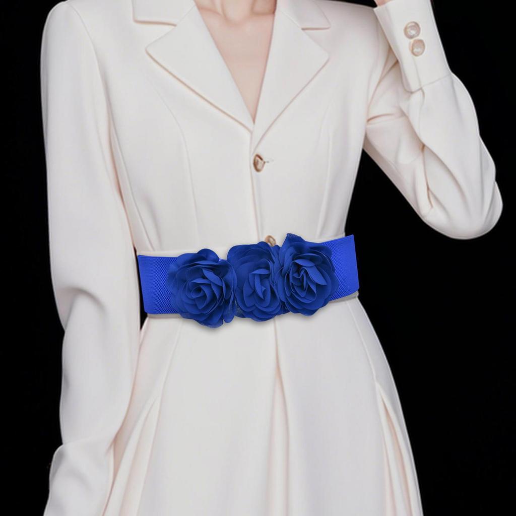 Elastic Waist Belt for Women with Floral Design