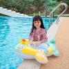 Baby Pool Float with Safety Seat Steering Wheel Cartoon Airplane Shaped Inflatable Swimming Ring for Kids Pool Swim
