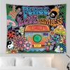 70s Hippie Peace Love Happiness Printed Tapestry Single Sided Printed Retro Groovy Home Decor Wall Hanging for Bedroom Living