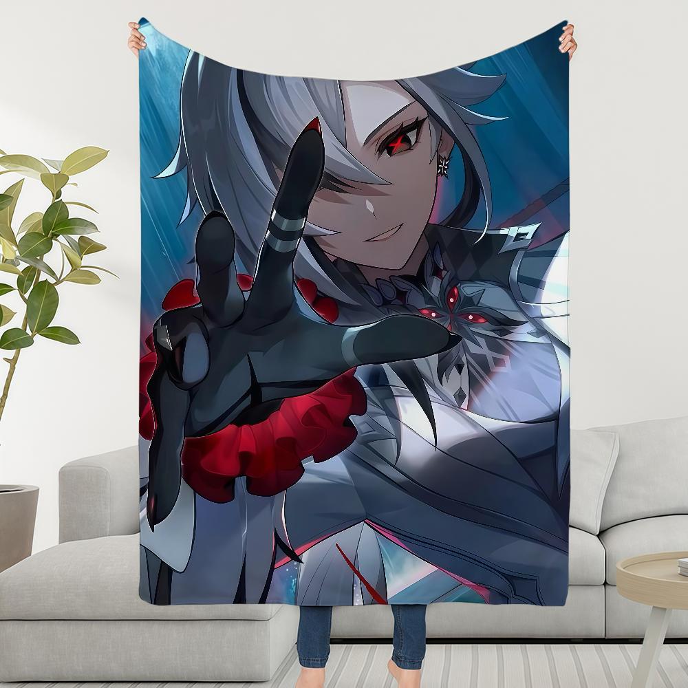 Blanket Throw Super Cosy Plush Living Genshin Room Sofa Couch Arlecchino Childish Impact Birthday Gifts