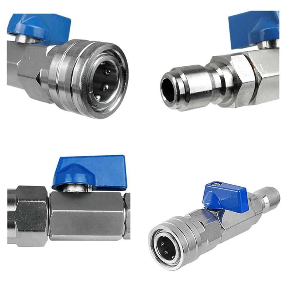 High Pressure Washer Ball Valve Kit With 3/8 or 1/4 Inch Quick Connector for Power Washer Hose Control Water Flow Switch
