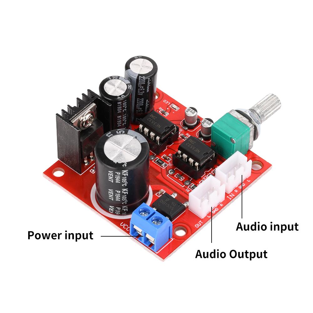 Dual NE5532 Preamplifier Board Amplifier Module Single Supply Dual Op Power Amplifier Front Stage Board Portable Ampli Module