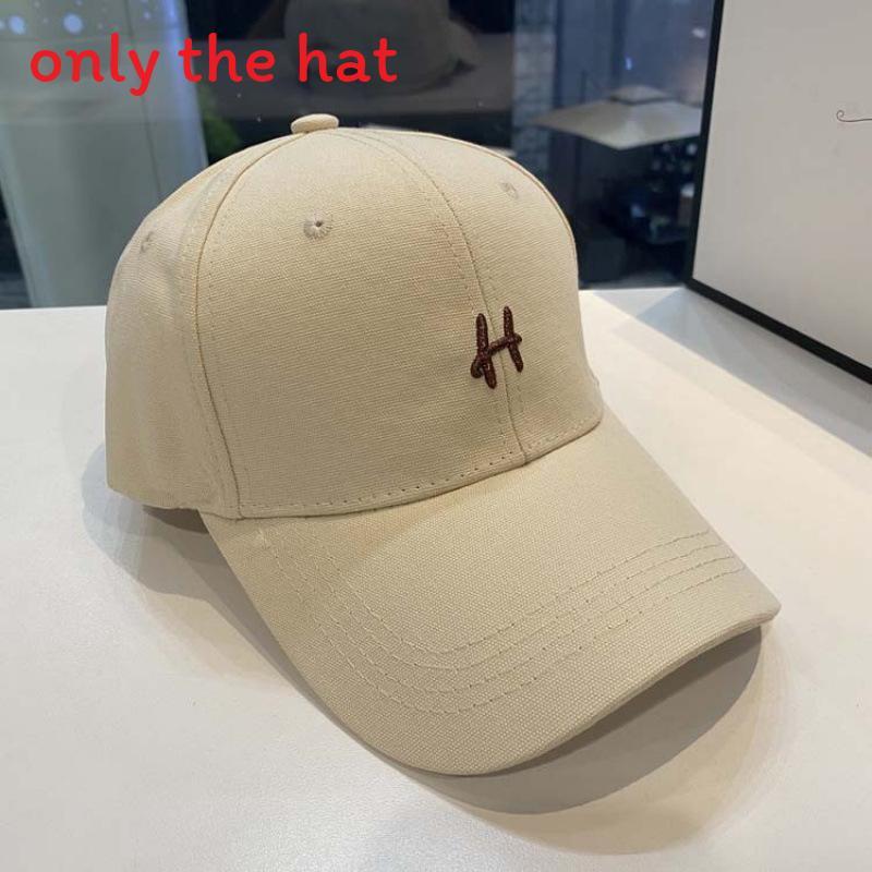 

Baseball Cap Women Spring Autumn Embroidered H Letter Sun Hat With Adjustable Fit For Casual Streetwear бежевий