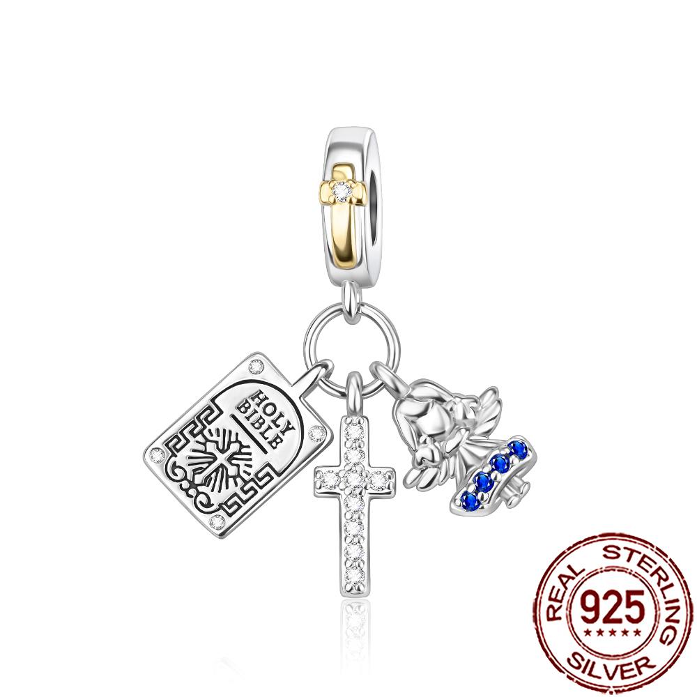 New Charms Copper Dream Catcher Cross Clover Angle Wing Heart Beads Fit Origina Bracelet Necklace Diy Jewelry