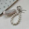 Ballet Shoe Keychain Featuring Lace Bowknot And Pearls Detail For Fashion Forward Individuals And Dance Fan