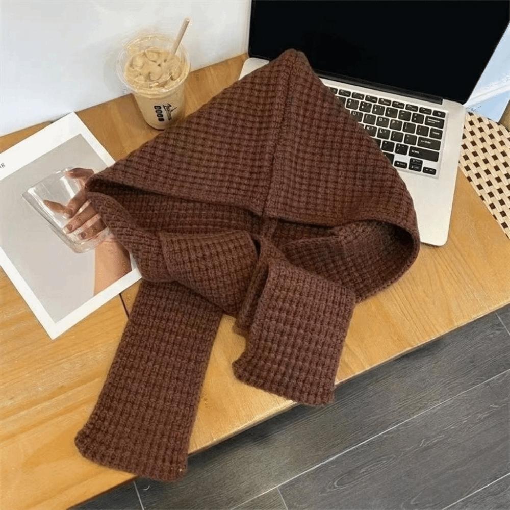 Soft Neck Collar Beanies Caps Ear Protection Winter Neckerchief Hat Knitted Hooded Caps Work
