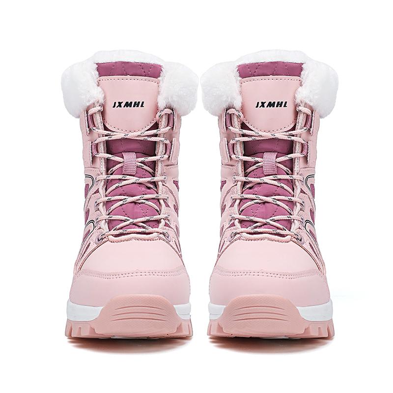 Women’s Winter Boots Snow Boots Pink Hiking Boots Fashion Casual Cotton-padded Shoes Black Warm Lining Boots Plus Size