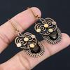 Beautiful Smoky Topaz Gemstone Handmade Pure Copper Wire Wrapped Earring Jewelry
