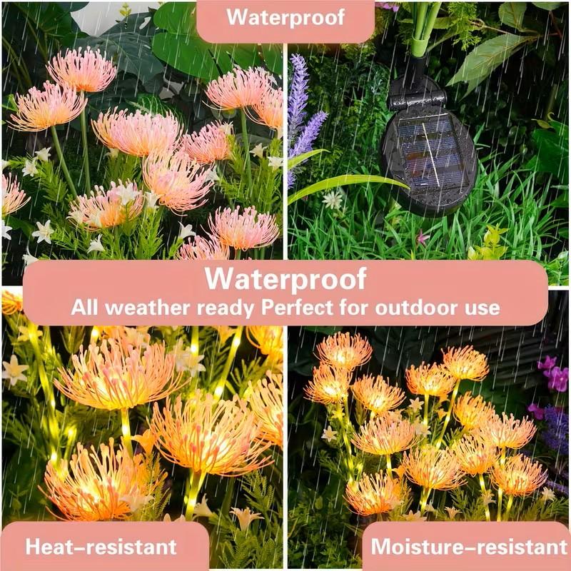 Solar Powered Spider Lily Flower Stake Lights Waterproof Outdoor Garden Decor Lamp for Yard Patio Camping Wedding Decoration
