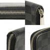 Used 12564 Zippy Organizer N63077 7940 Old Model Logo Black Gray Zip Around Damier Graphite Noir Men's from Japan