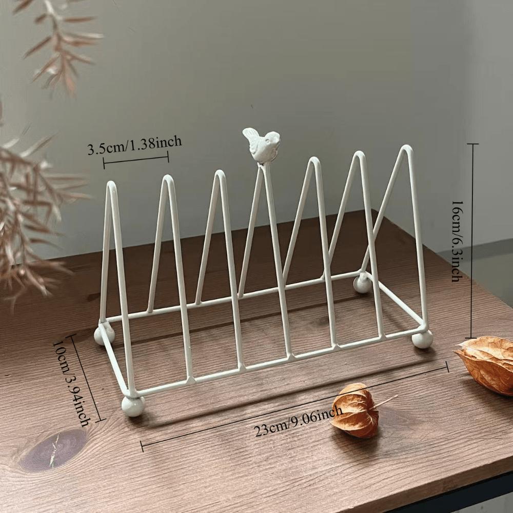 

Retro Bird Triangle Cutlery Rack Kitchen Dish Storage Organizer Home Desktop Bookshelf Dining Table Decor Household Kitchen Tool