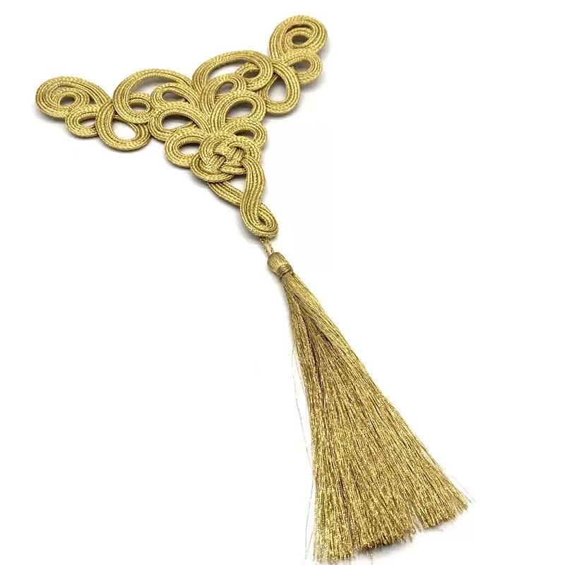 1 Pair Handmade Chinese Knot Tassel Accessories Button for Tang Costume Dresing High-end Clothing Buttons for Clothing Sewing