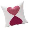 Redness Heart Embroidery Pillows Cover, Cotton Canvas Cushions Case for Home and Office Decoration