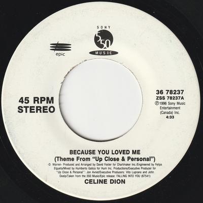 7-Zoll-Schallplatte CÉLINE DION - Because You Loved Me (Thema aus "U 3678237PROMO Episch, 550 Musik 1996 US Pop Gebraucht"