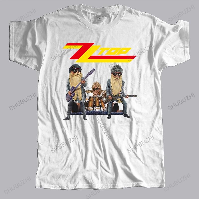 Cotton Tshirt Men Crew Neck Tops Classic ZZ Rock Band Funny Fashion Shubuzhi Casual Unisex Teeshirt Euro Size Brand Clothing