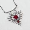 Trendsetting Rhinestones Encrusted Heart Necklace Fashion Accessory for Dates and Everyday Daily Use Casual Wear
