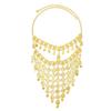 Dance Costume Face Curtain Headpiece with Coin Style Trim, Forehead Face Veil for Theme Parties, Photo Styling, and Stage Use Looks