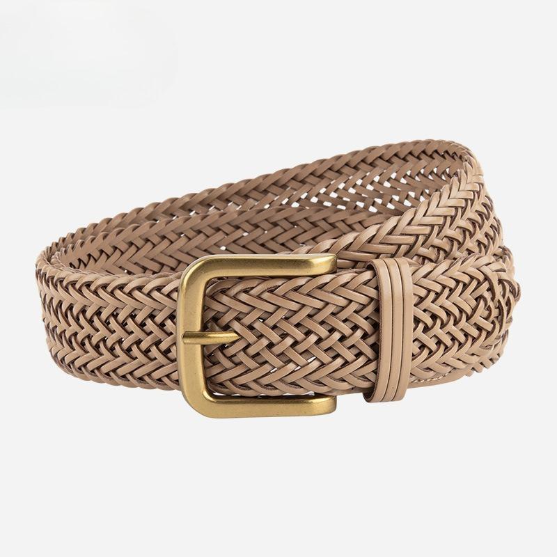 Fashion Braided Belt for Women, Boho Style Retro High-end Versatile Skirt Belt Decoration Non-porous Belt for Women
