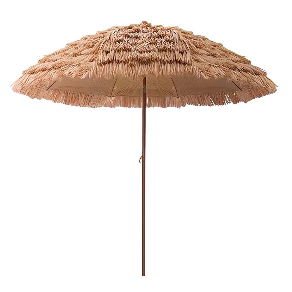 

6.23ft/1.9m Thatched Tiki Umbrella Height Adjustable Outdoor Patio Umbrella 8 Ribs Natural Tiki Umbrella for Pool Backyard Beach