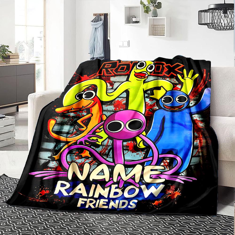 Customiz Name Personality Rainbow Friends Blanket Soft &Warm Sofa Office Bed Travel Lunch Break Blanket, Gift Suitable All Seasons