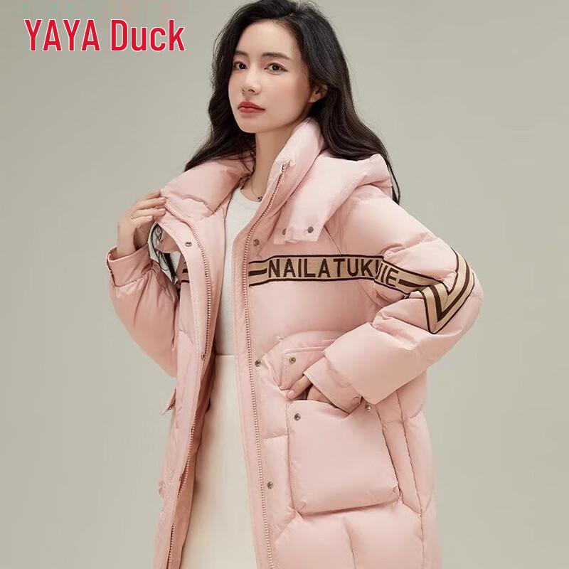 YAYA 2024 Women's Mid-Length Hooded Down Jacket