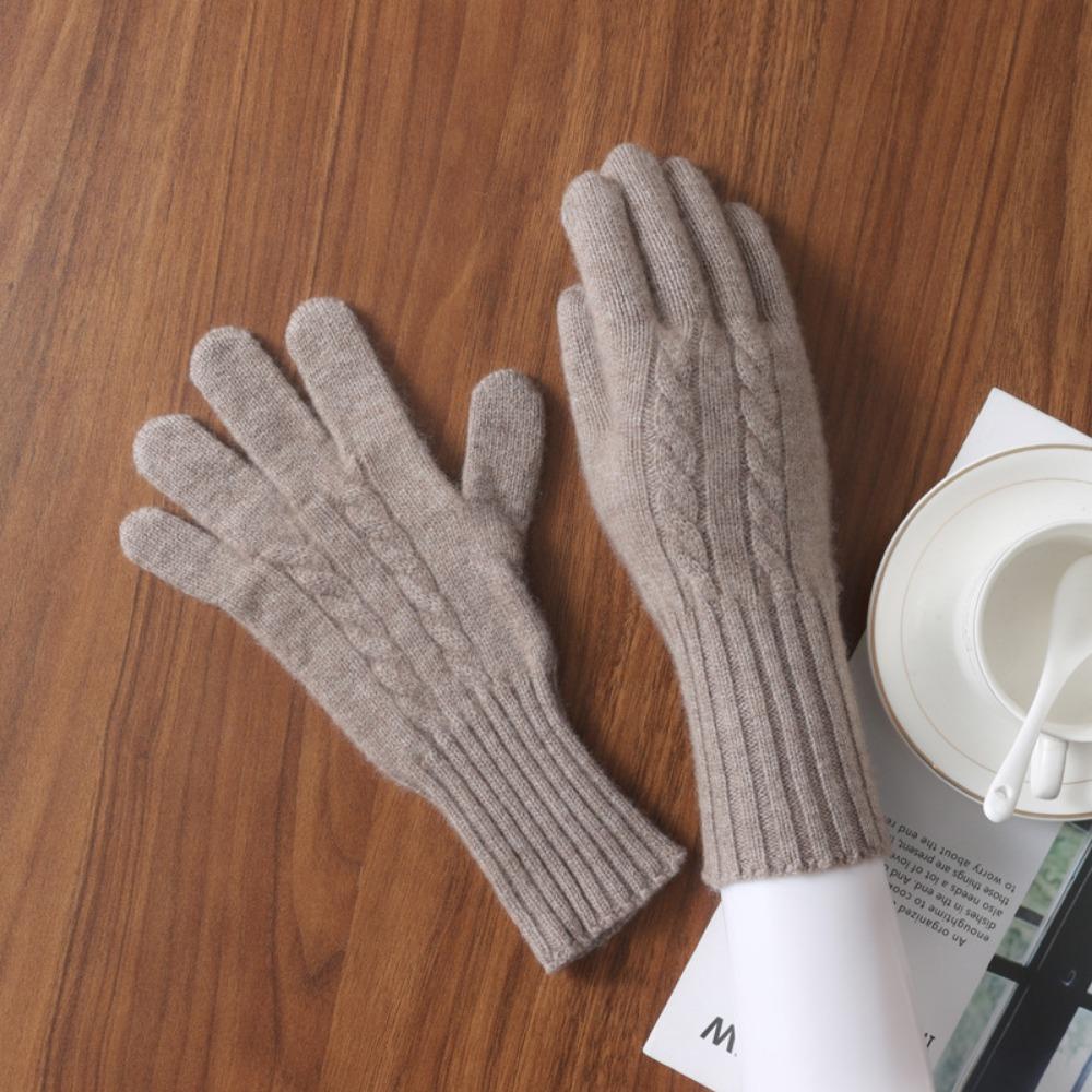 

Cold Protection Cashmere Gloves Long Wrist Mittens Fashion Wool Knitted Gloves Skiing світло-коричневого кольору