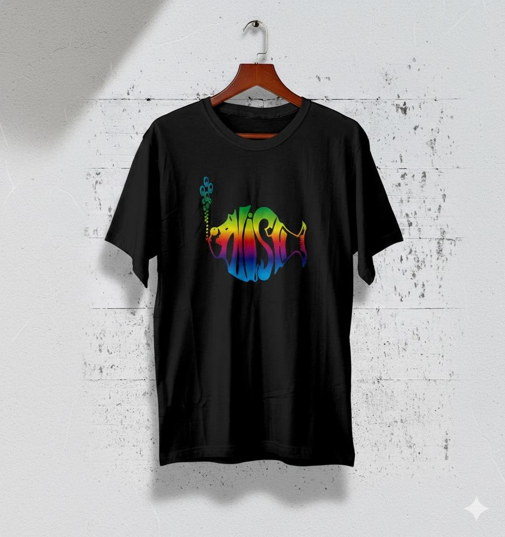 Unisex Adult Casual Music Phish Rainbow Fish Logo Graphic T-Shirt P... XXXL