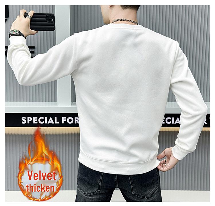 Europejska Jesienno-Zimowa Męska Bluza Polarowa Wysokiej Klasy: Stylowy pulower z długim rękawem z wzorem hot-drill