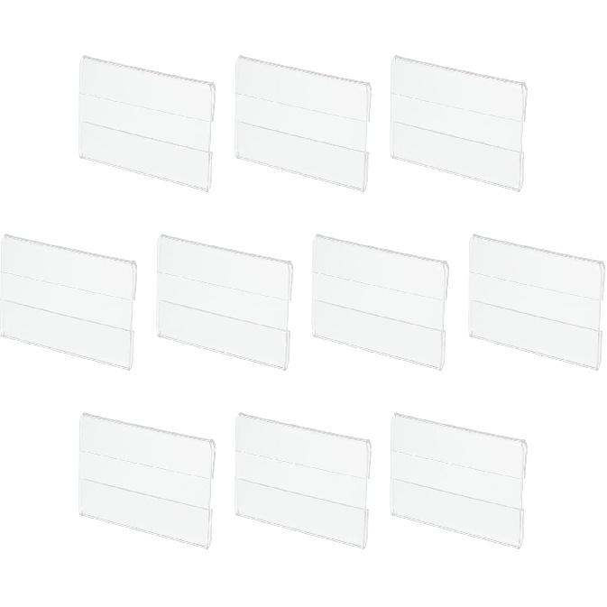 MECCANIXITY Wall Mount Acrylic Sign Holder, 3.1 x 2 Inch Clear Plastic Wall Sign Holders Horizontal Acrylic Frames for Offices, Stores, Restaurants,