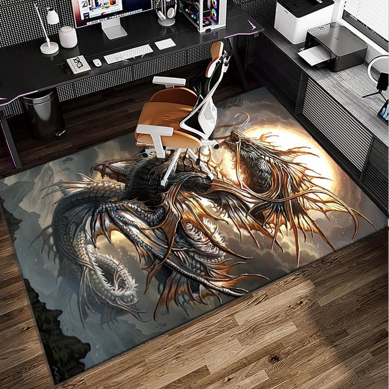 Mythical Dragon Flight Office Rug Chair Mat, Entryway Carpet, Suitable for Front Door, Bedroom, Living Room, Desk, Holiday Gift