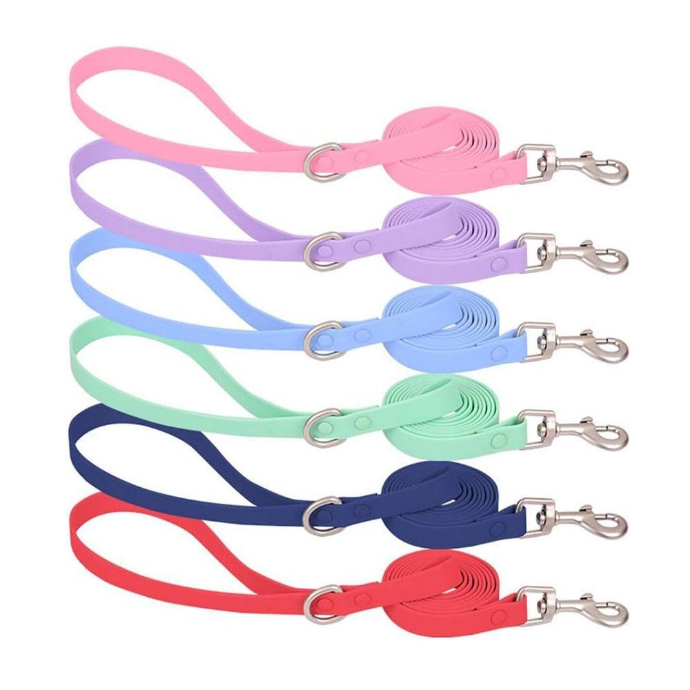 Adjustable PVC Pet Collars Combo Waterproof Soft Dog Leashes  Small/ Medium/ Large Dogs