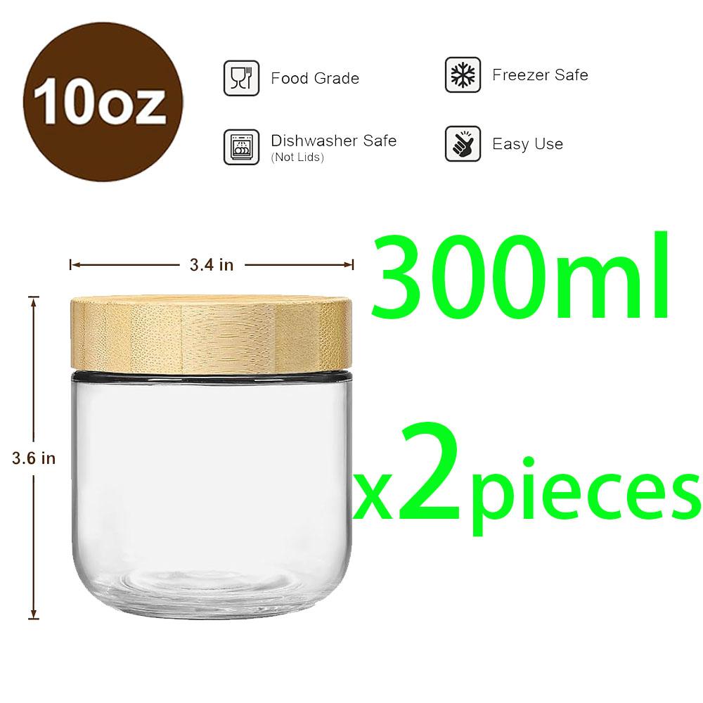 16oz Glass Jars with Airtight Bamboo Lids,Overnight Oats Containers,Wide Mouth Mason jars for Salad,Yogurt,Sugar,Snacks,Spices