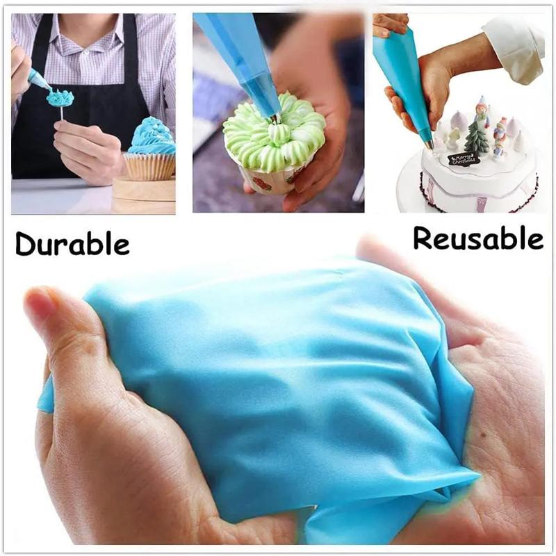 14/29 Pcs Cream Nozzles Set Kitchen Bakery Cake Icing Piping Cream Cake Decorating Tools Accessories Reusable Pastry Bags