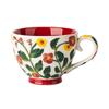 Begonia cup mug with lid ceramic cup household water cup office retro coffee cup breakfast cup couple cup